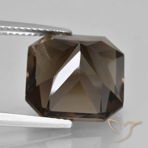 Quartz fumé Marron ambré naturelle Octogone / coupe Émeraude, 10.05 ct, VVS