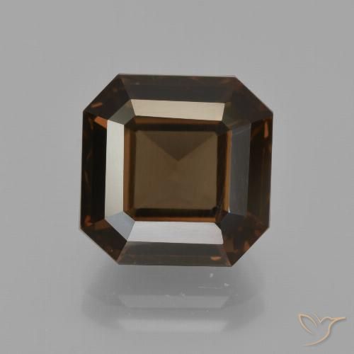 5.10ct Naturel Brun caryer Quartz fumé, Taille émeraude, VS