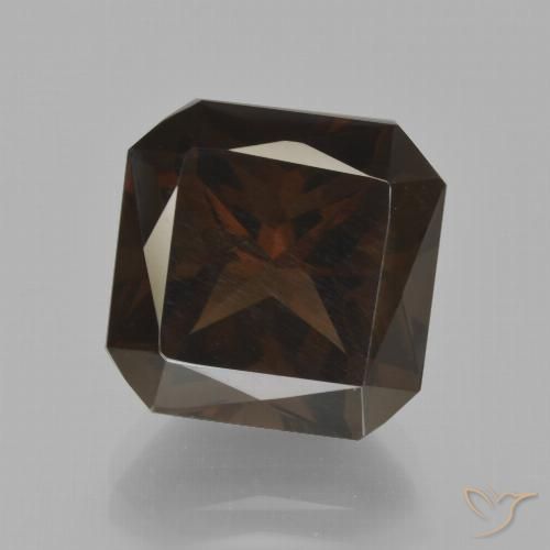 8.80ct Naturel Brun moyen Quartz fumé, Taille émeraude, VS