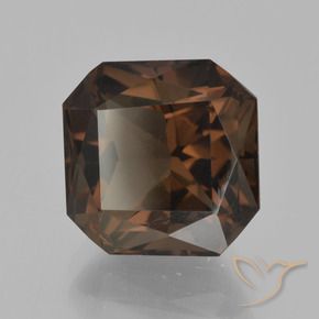 Quartz fumé Brun rougeâtre naturelle Octogone / coupe Émeraude, 5.51 ct, VVS-VS