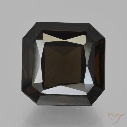 6.26ct Naturel Brun chocolat Quartz fumé, Taille émeraude, VS