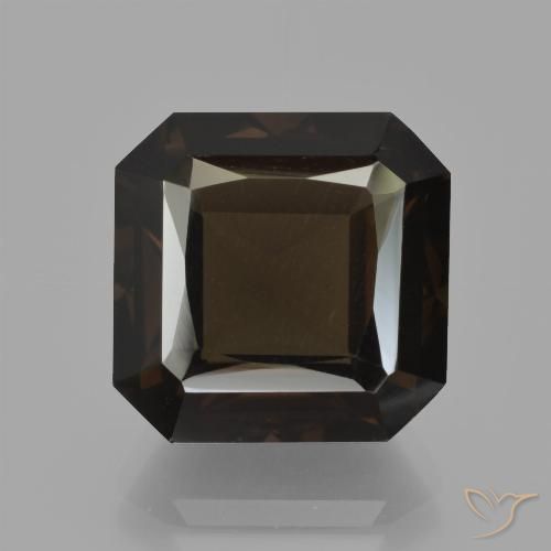 10.74ct Naturel Marron foncé Quartz fumé, Taille émeraude, VVS-VS