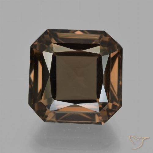 7.63ct Naturel Brun Quartz fumé, Taille émeraude, VS