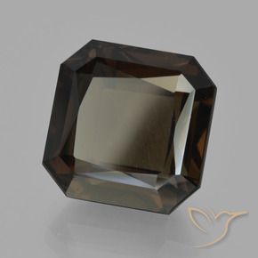 Quartz fumé Bleu foncé naturelle Octogone / coupe Émeraude, 9.35 ct, VVS-VS