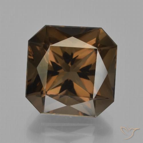 10.48ct Naturel Brun Quartz fumé, Taille émeraude, VVS-VS
