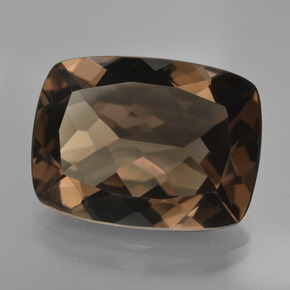 Quartz fumé marron naturelle coupe coussin, 16,28 ct, VVS