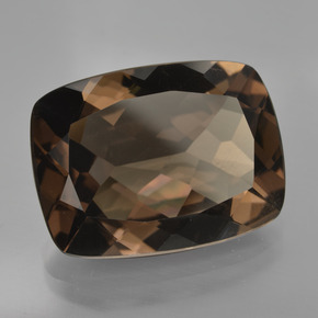 Quartz fumé marron naturelle coupe coussin, 16,28 ct, VVS