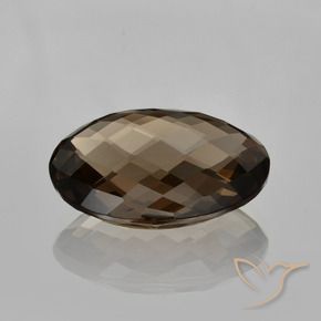 Quartz fumé Marron foncé naturelle ovale, 13.61 ct, VVS