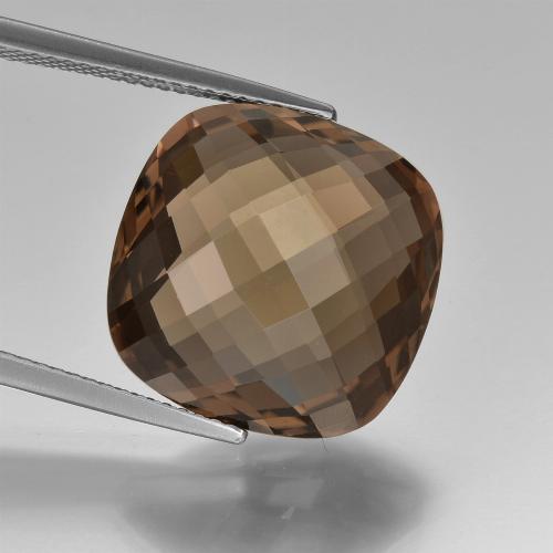 Quartz fumé Marron ambré naturelle Coupe coussin, 13.13 ct, VVS