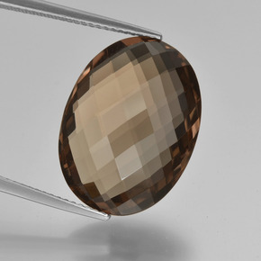 Quartz fumé Brun chocolat naturelle Coupe ovale, 13.23 ct, VVS