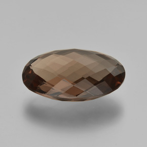 Quartz fumé Brun chocolat naturelle Coupe ovale, 13.23 ct, VVS