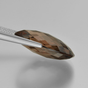 Quartz fumé Brun chocolat naturelle Coupe ovale, 13.23 ct, VVS