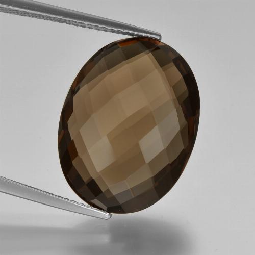 Quartz fumé marron naturelle coupe ovale, 14,29 ct, VVS