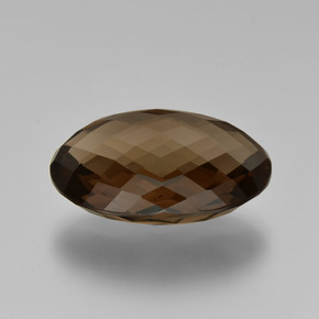 Quartz fumé marron naturelle coupe ovale, 14,29 ct, VVS