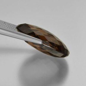 Quartz fumé marron naturelle coupe ovale, 14,29 ct, VVS