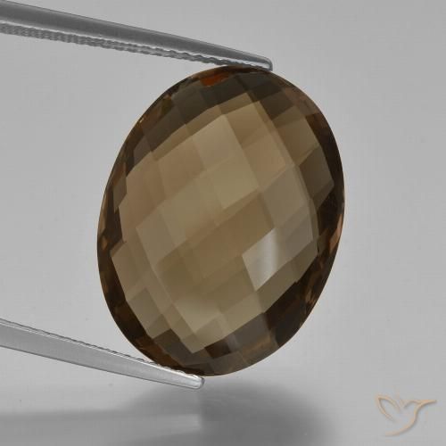 14.03ct Naturel Marron ambré Quartz fumé, ovale, VVS