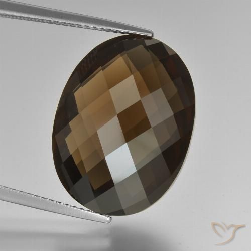 15.80ct Naturel Brun chocolat Quartz fumé, ovale, VVS