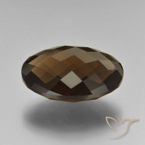 Quartz fumé Brun chocolat naturelle ovale, 15.80 ct, VVS