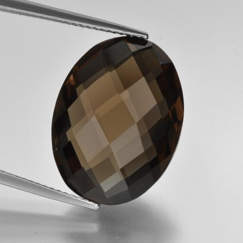 Quartz fumé Marron foncé naturelle Coupe ovale, 16.26 ct, VVS-VS