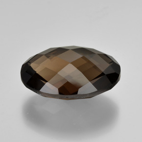 Quartz fumé Marron foncé naturelle Coupe ovale, 16.26 ct, VVS-VS