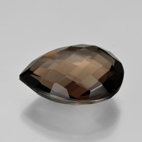 Quartz fumé marron naturelle en forme de poire, 8,08 ct, VVS-VS