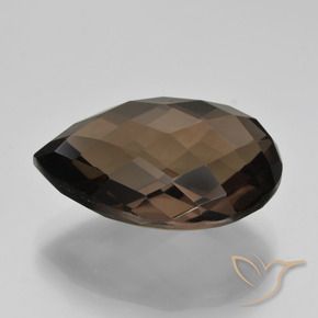 Quartz fumé Brun naturelle En forme de poire, 8.17 ct, VVS