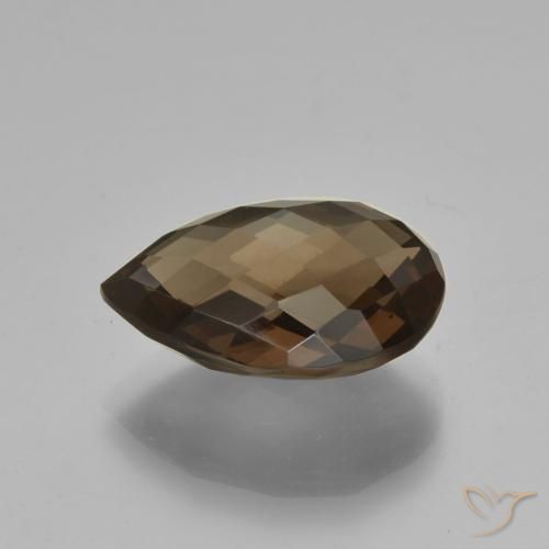 Quartz fumé Brun chocolat naturelle En forme de poire, 7.93 ct, VVS-VS