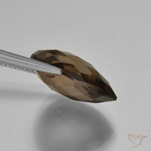 Quartz fumé Brun chocolat naturelle En forme de poire, 7.93 ct, VVS-VS
