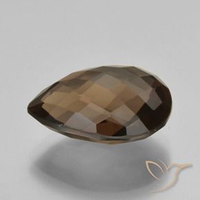 Quartz fumé Brun chocolat naturelle En forme de poire, 7.73 ct, VVS-VS