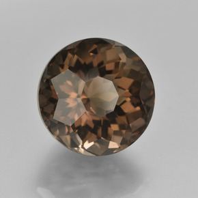 Quartz fumé marron naturelle coupe roude, 8,79 ct, VS