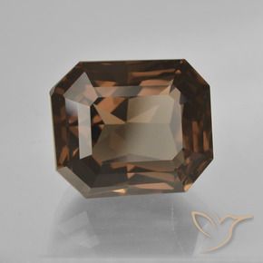 Quartz fumé Marron ambré naturelle Octogone / coupe Émeraude, 8.66 ct, VVS-VS
