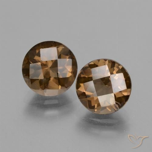 3.37ctw Naturel Brun moyen-foncé Quartz fumé, Tour, VS