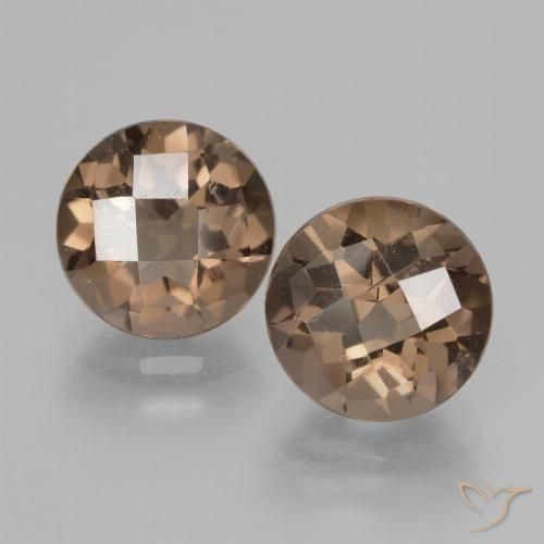 3.81ctw Naturel Brun pain d'épices Quartz fumé, Tour, VS