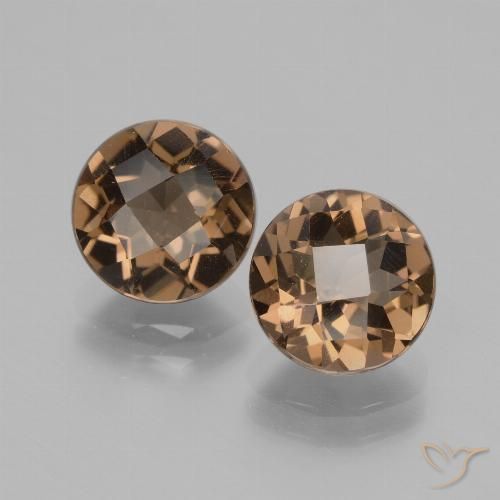 3.54ctw Naturel Brun moyen Quartz fumé, Tour, VS