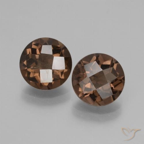 Achetez naturel 3,49ct marron quartz fumé gems, coupe roude, en provenance brésil chez gemselect. en stock, livraison internationale!