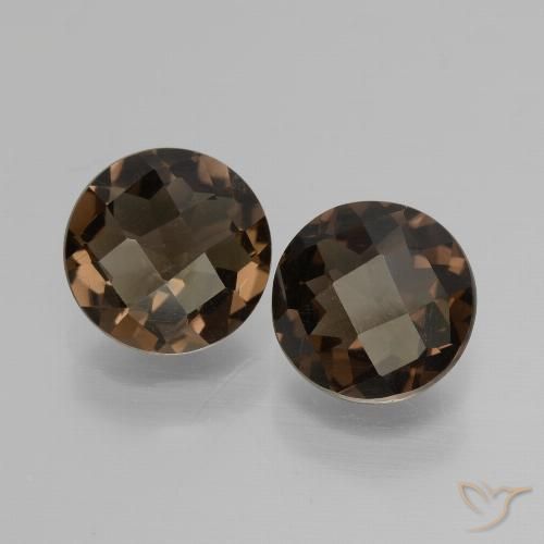 3.21ctw Naturel Marron foncé Quartz fumé, Tour, VS