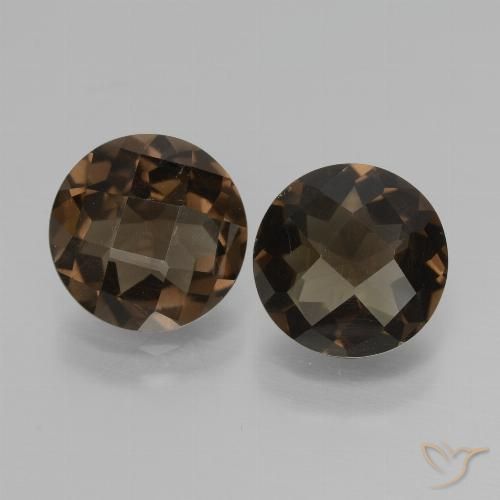 3.29ctw Naturel Marron ambré Quartz fumé, Tour, VS