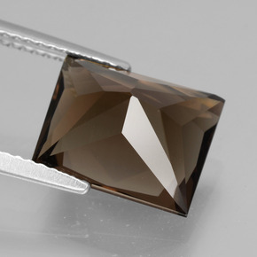 Quartz fumé marron naturelle baguette, 5,12 ct, VVS