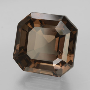 Quartz fumé marron naturelle taille émeraude, 8,90 ct, VS