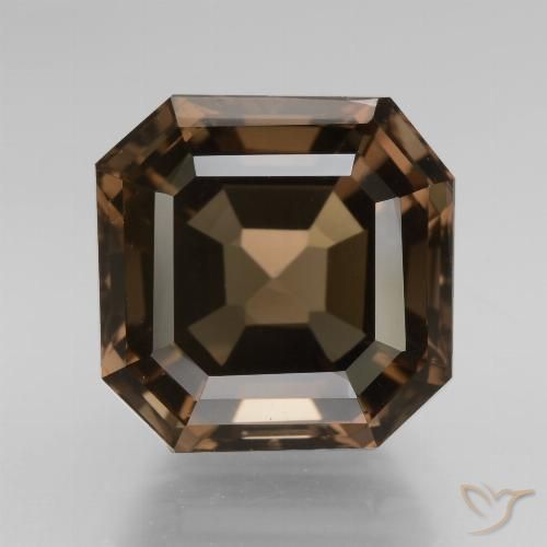 7.94ct Naturel Marron foncé Quartz fumé, Taille émeraude, VVS