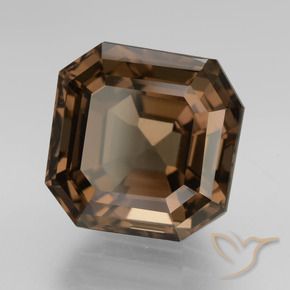 Quartz fumé Marron foncé naturelle Octogone / coupe Émeraude, 7.94 ct, VVS