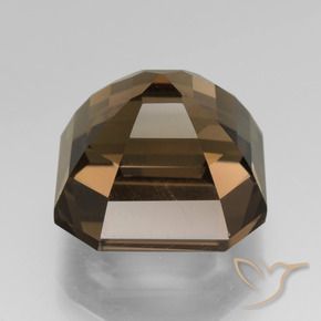 Quartz fumé Marron foncé naturelle Octogone / coupe Émeraude, 7.94 ct, VVS