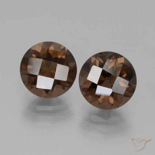 4.11ctw Naturel Marron ambré Quartz fumé, Tour, VS