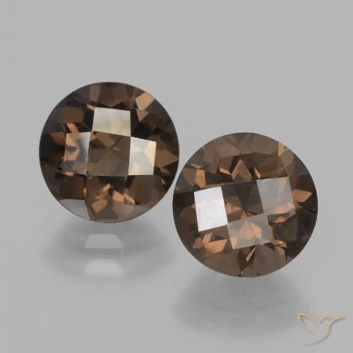 3.64ctw Naturel Marron foncé Quartz fumé, Tour, VS