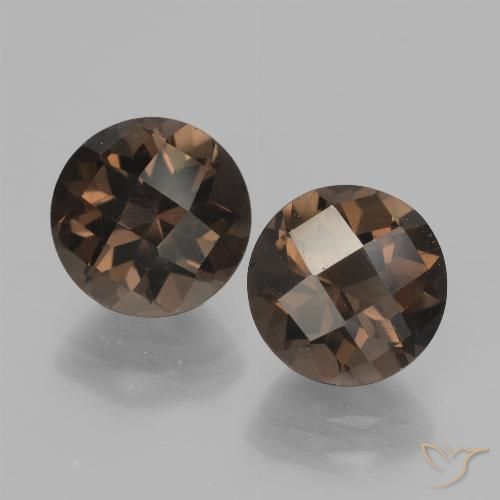 3.77ctw Naturel Bleu foncé Quartz fumé, Tour, VVS-VS