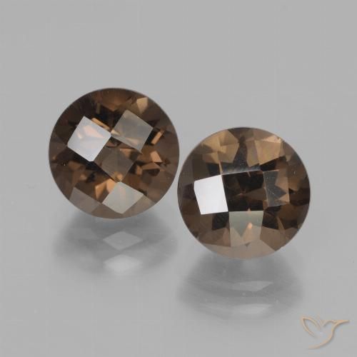 3.91ctw Naturel Brun moyen Quartz fumé, Tour, VVS-VS