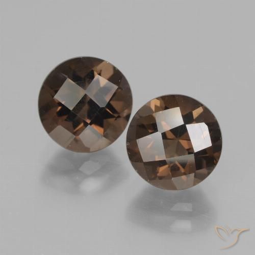 3.85ctw Naturel Brun moyen Quartz fumé, Tour, VVS-VS