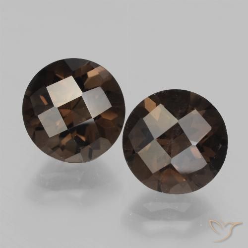 3.89ctw Naturel Bleu foncé Quartz fumé, Tour, VS