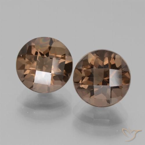 3.88ctw Naturel Brun moyen Quartz fumé, Tour, VVS-VS