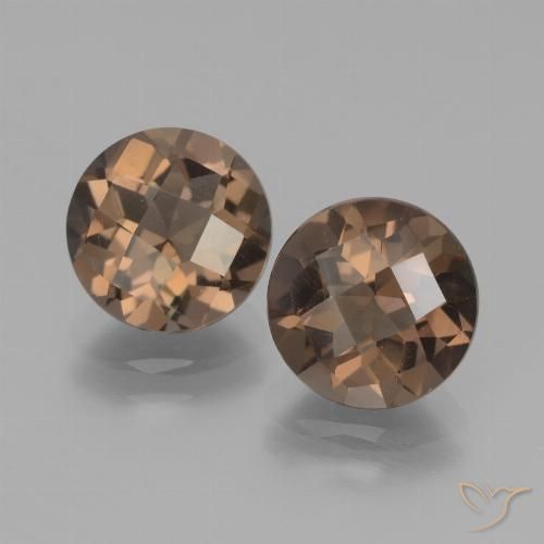 3.69ctw Naturel Marron chaud Quartz fumé, Tour, VVS-VS